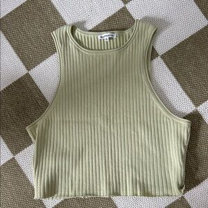 Reformation Light Sage Ribbed Crop Tank